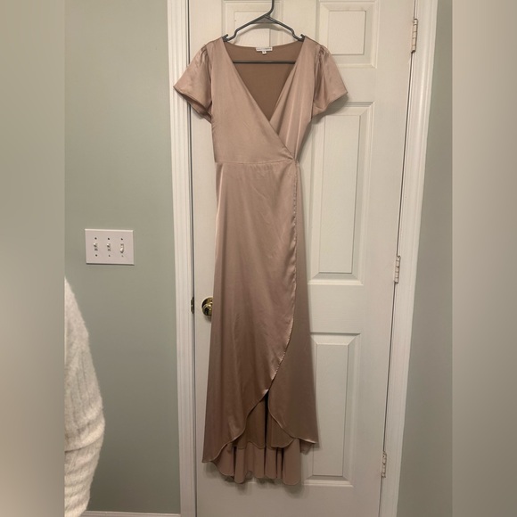 Baltic Born Krystal Satin Wrap Gown - Picture 5 of 5
